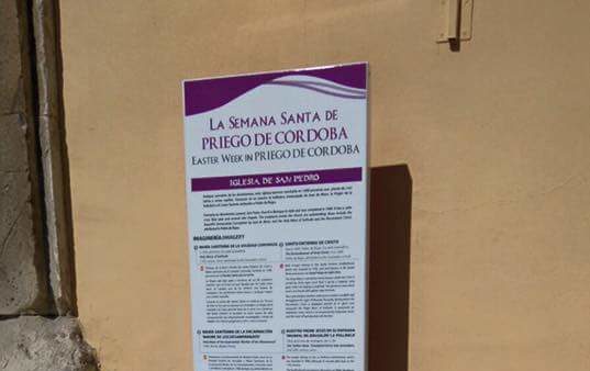 2016 03 09 Señalética Promoción turística Caminos de Pasión (Iglesia de Priego de Córdoba)