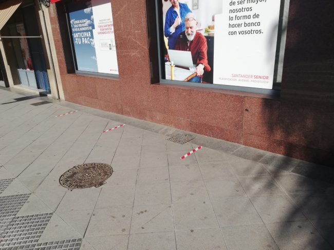 marcas distancia bancos