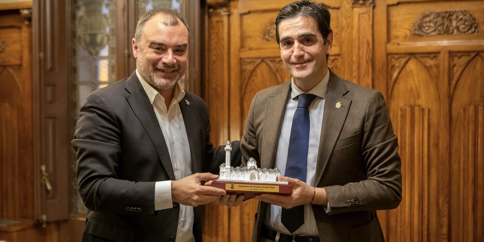 Marino y Jordi Ballart, alcalde de Tarrasa