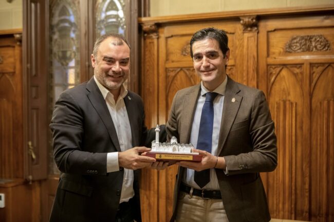 Marino y Jordi Ballart, alcalde de Tarrasa