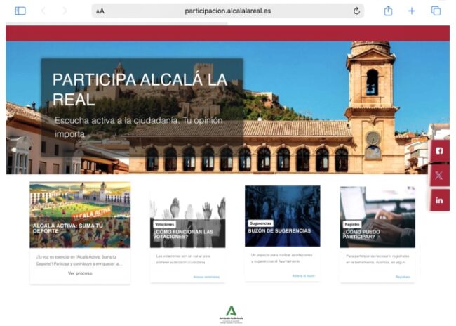 Captura plataforma Participación Ciudadana