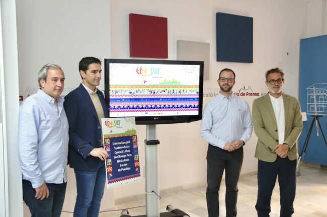 Presentación cartel imagen EtnoSur 2024 Marino, Juanma, Rafa y Juanra Pisando