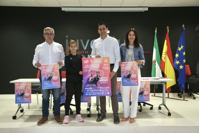 Cartel pádel aires de Jaén con Marino, Belén, Manu Sánchez y Paula García