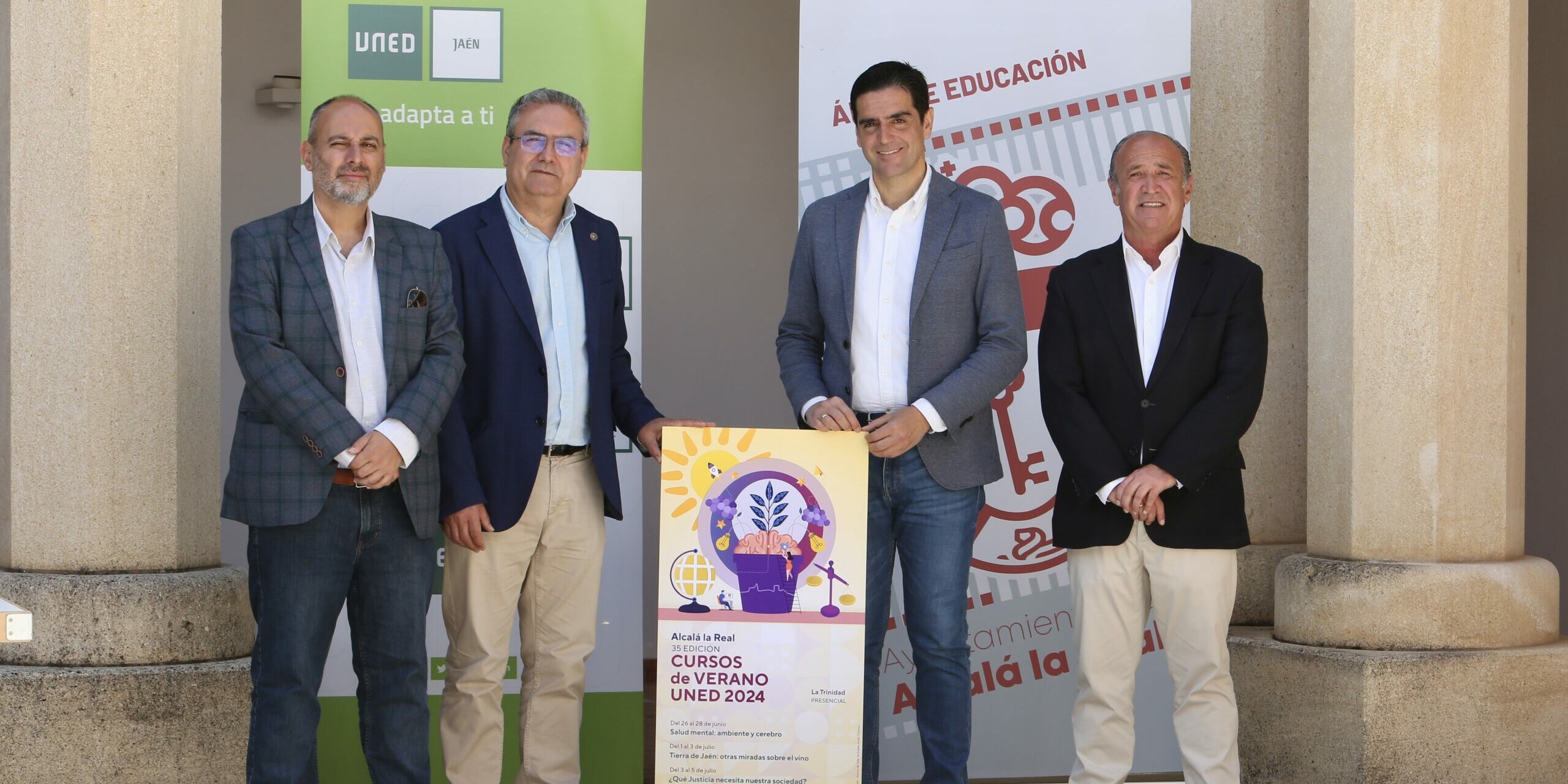 Presentación cursos verano UNED Marino, Baldomero, Vicente y Manuel Valdivia en La Trinidad