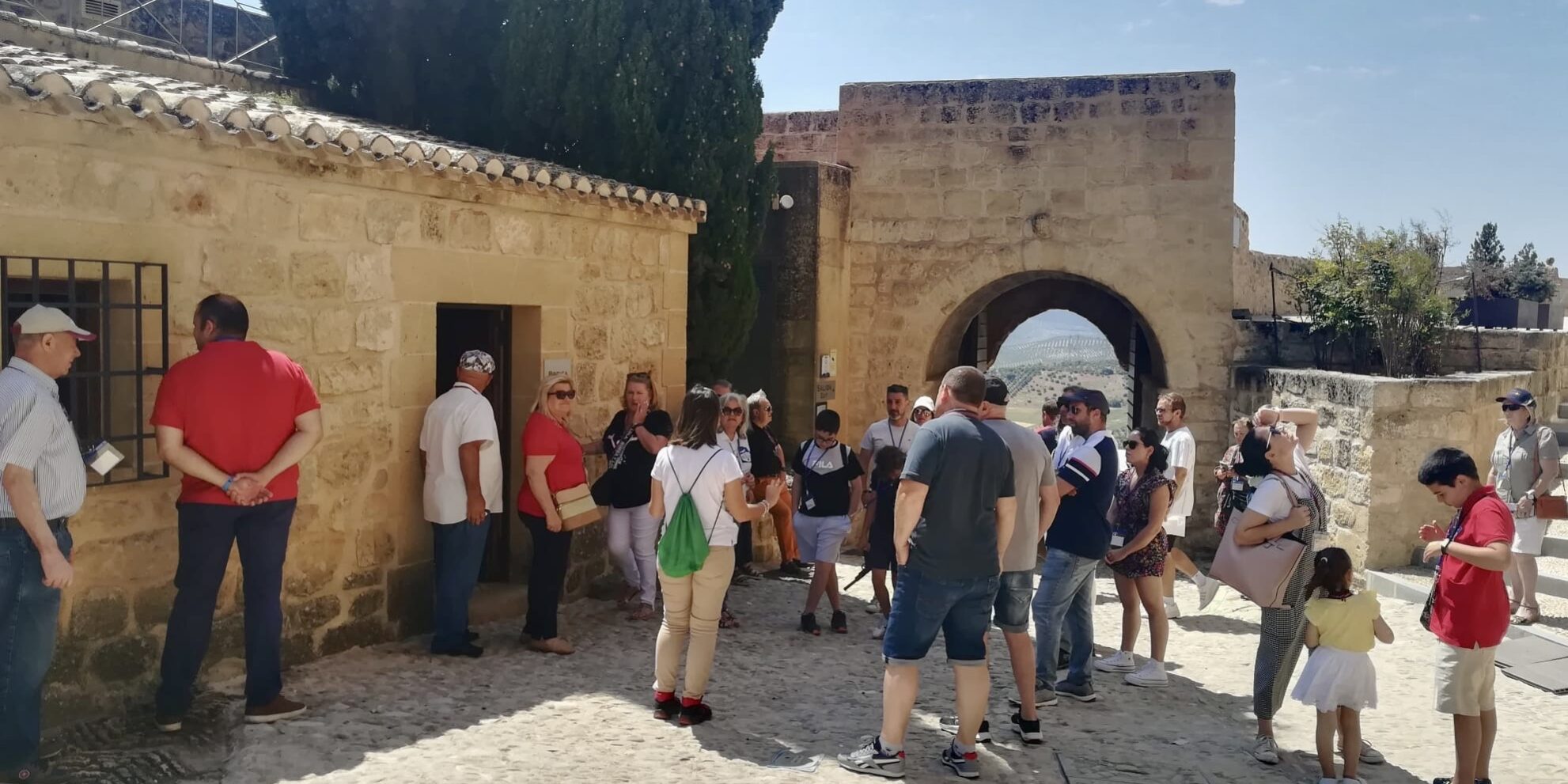 Grupo de turistas en la Mota
