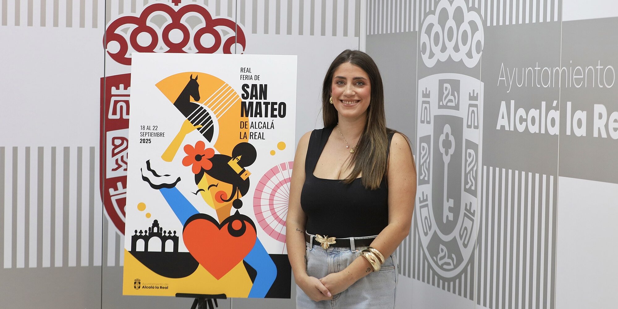 Rocío presentando feria San Mateo 2025 con cartel