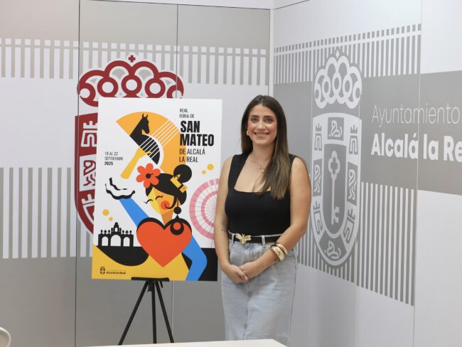 Rocío presentando feria San Mateo 2025 con cartel