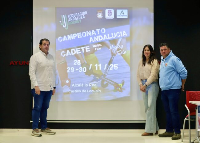 Belén, Antonio Aguilera y Miguel Alba campeonato hockey sala cadete
